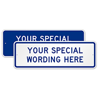 Customizable Horizontal Blue Template Parking Sign