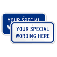 Customizable Horizontal Blue Template Parking Sign
