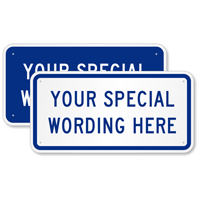 Customizable Horizontal Blue Template Parking Sign