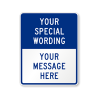 Custom Blue Split Template Parking Sign