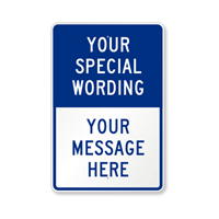 Customizable Split Blue Template Parking Sign