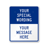 Customizable Split Blue Template Parking Sign