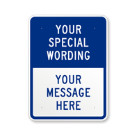 Customizable Split Blue Template Parking Sign