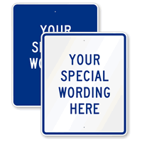 Customizable Vertical Blue Template Parking Sign