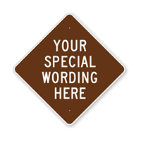 Custom Brown Diamond Template Parking Sign