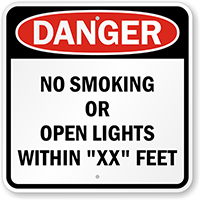 Danger No Open Lights Custom Feet Sign