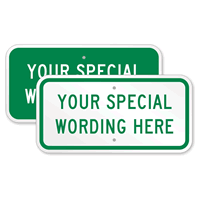 Customizable Horizontal Green Template Parking Sign