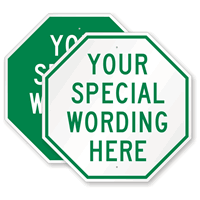 Customizable Octagon Green Template Parking Sign