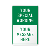 Customizable Split Green Template Parking Sign