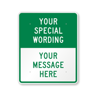 Customizable Split Green Template Parking Sign