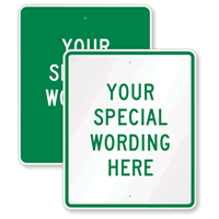 Customizable Vertical Green Template Parking Sign