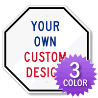 Personalized Octagon Shaped Sign With 3 Color Choices