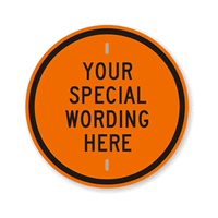 Customizable Circle Orange & Black Template Parking Sign