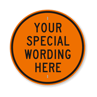 Customizable Circle Orange & Black Template Parking Sign