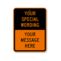 Custom Orange Black Split Template Parking Sign