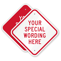 Custom Red Diamond Template Parking Sign
