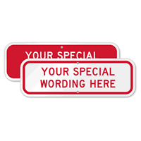 Customizable Horizontal Red Template Parking Sign