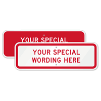 Customizable Horizontal Red Template Parking Sign