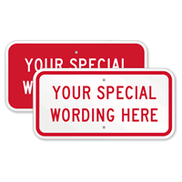 Customizable Horizontal Red Template Parking Sign