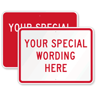 Customizable Horizontal Red Template Parking Sign