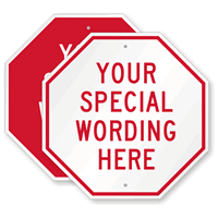 Custom Red Octagon Template Parking Sign