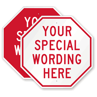 Customizable Octagon Red Template Parking Sign