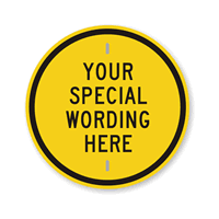 Customizable Circle Yellow & Black Template Parking Sign