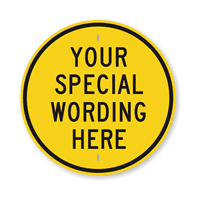 Customizable Circle Yellow & Black Template Parking Sign