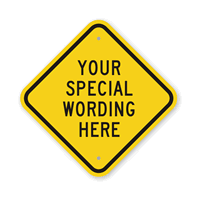 Custom Yellow Black Diamond Template Parking Sign