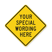 Customizable Diamond Yellow & Black Template Parking Sign