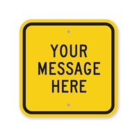 Custom Yellow Black Square Template Parking Sign