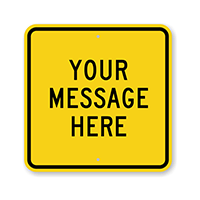 Custom Yellow Black Square Template Parking Sign