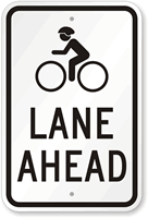 Lane Ahead With Man Symbol Sign