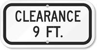 Clearance 9 Ft. Sign