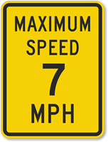 Maximum Speed 7 Sign