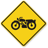 Motorcycle Symbol - Motorcycle Crossing Sign