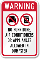 Warning No Furniture Appliances