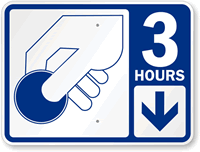 3 Hour Pay Parking Sign with Symbol