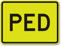 Ped Fluorescent Diamond Grade School Sign