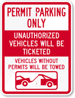 Permit Parking Only Sign