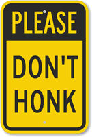No Honking Sign