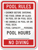 Shower before entering No food Sign