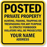 Private Property Trespassing Strictly Forbidden Custom Sign