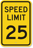 Speed Limit 25 Sign