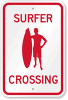 SURFER CROSSING Sign