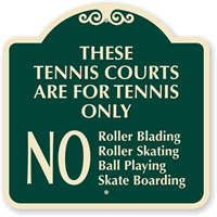 Tennis Court Rules Sign