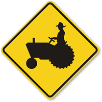Tractor Symbol Caution Sign