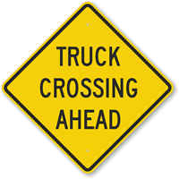 Truck Crossing Ahead Sign