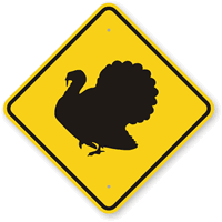 Turkey Crossing Graphic Sign