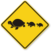 Turtle Crossing Graphic with Baby Turtle Sign